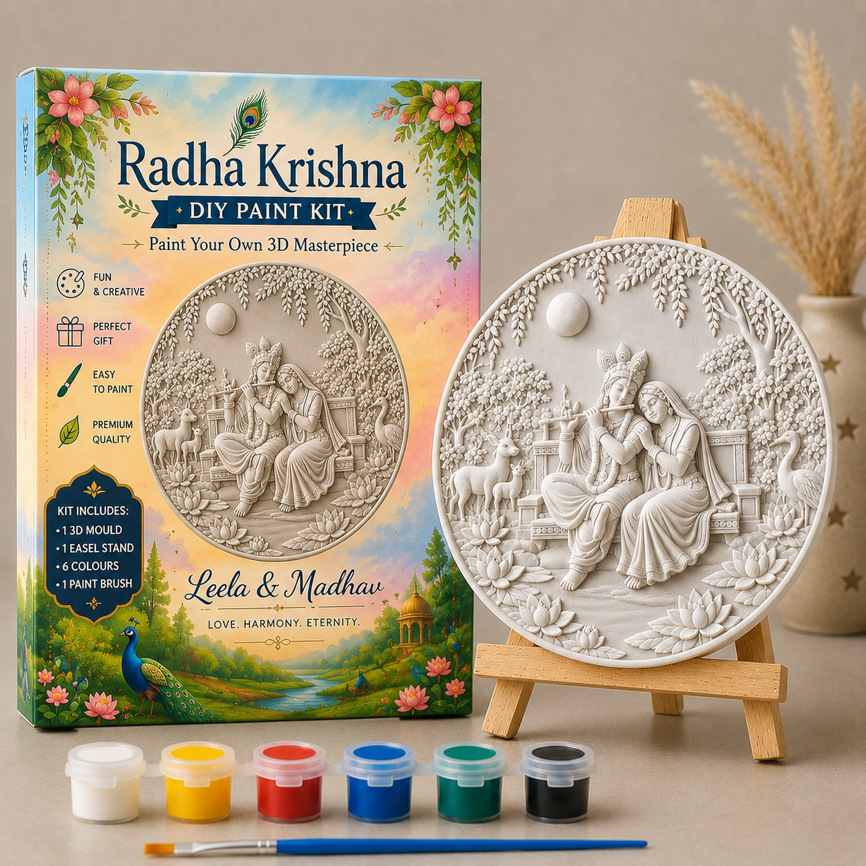 Radha Krishna DIY 3D paint kit (15cm)