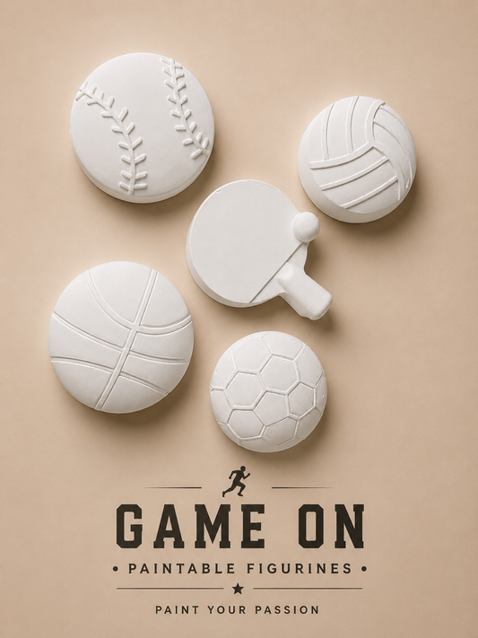 GAME ON - Paintable sports figurines kit ( Set of 5 )