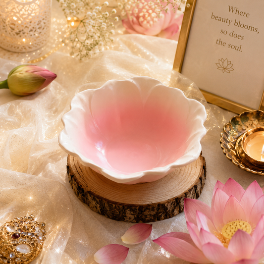 Blush Lotus bowl - Handmade decorative trinket bowl
