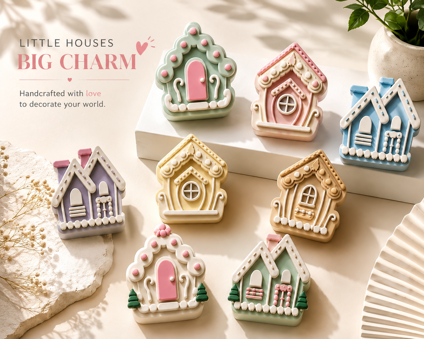 Fairy Village paintable house set (6 pieces )