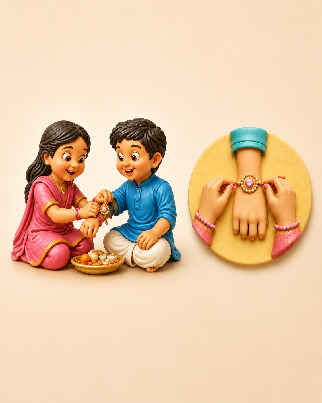 Rakhi DIY paintable magnet kit ( set of 2 ) |NK Muse Studio