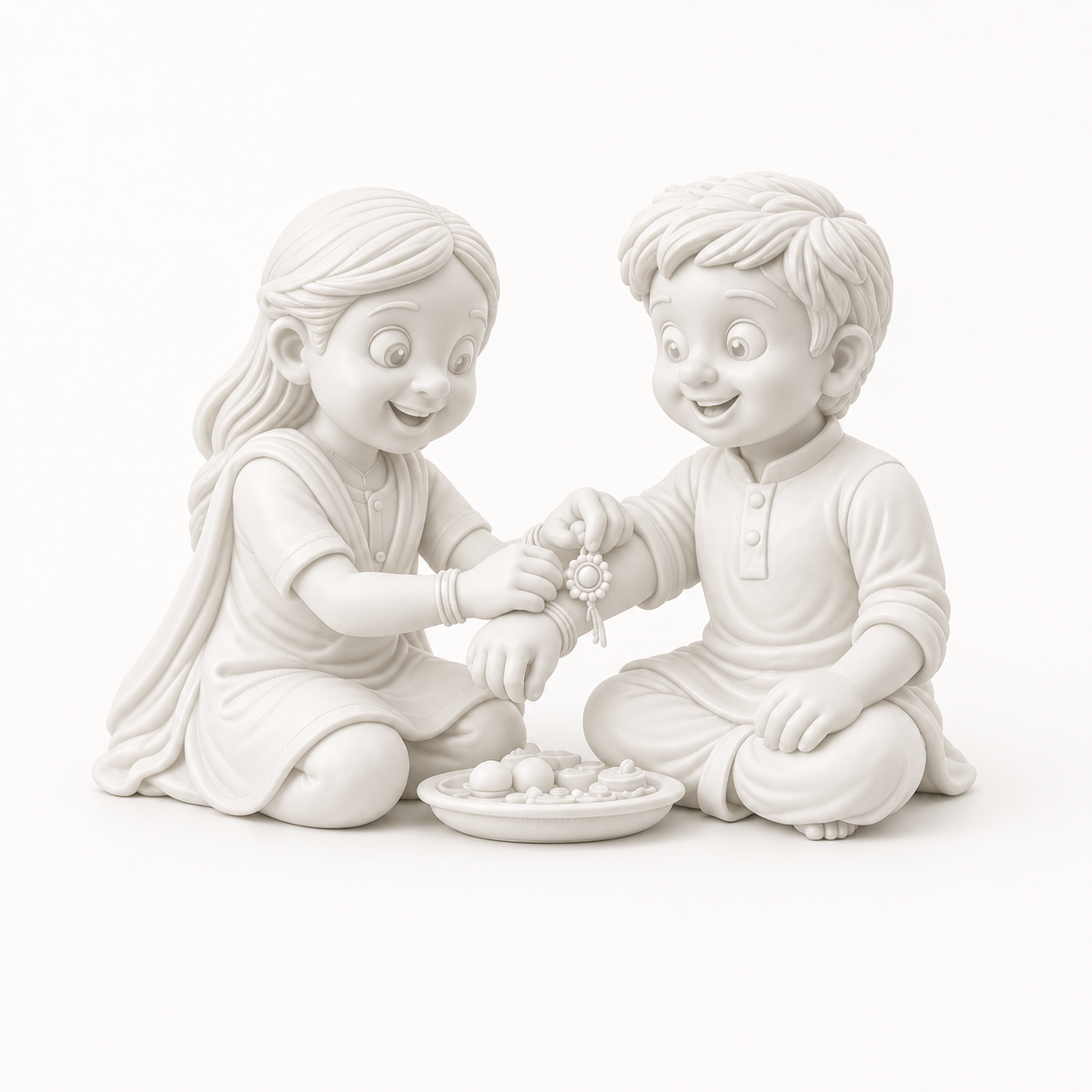 DIY Raksha Bandhan paintable figurine kit - Brother & sister