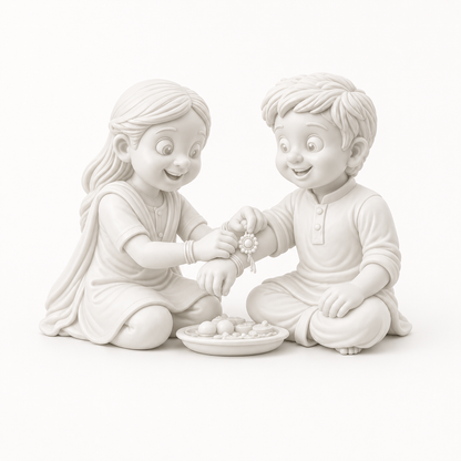 DIY Raksha Bandhan paintable figurine kit - Brother & sister