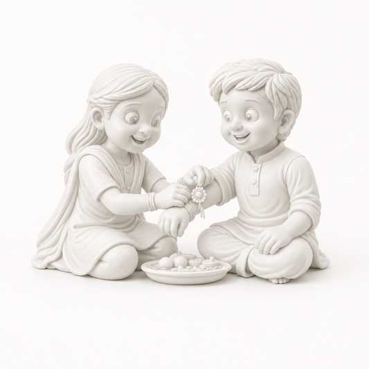 DIY Raksha Bandhan paintable figurine kit - Brother & sister