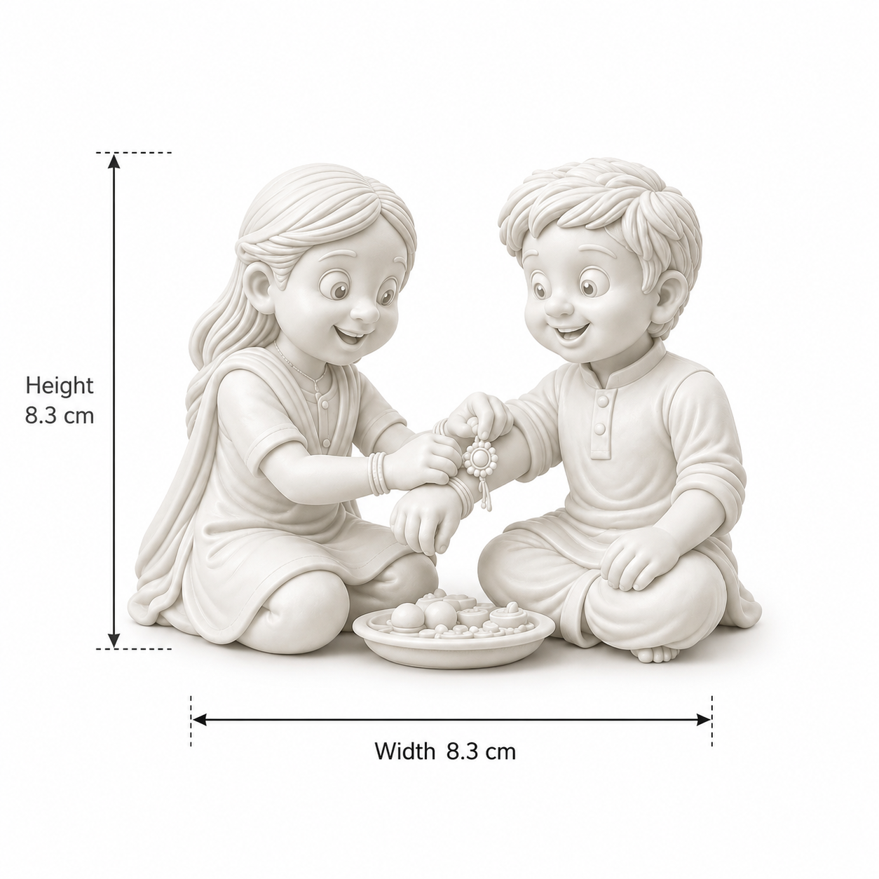 DIY Raksha Bandhan paintable figurine kit - Brother & sister