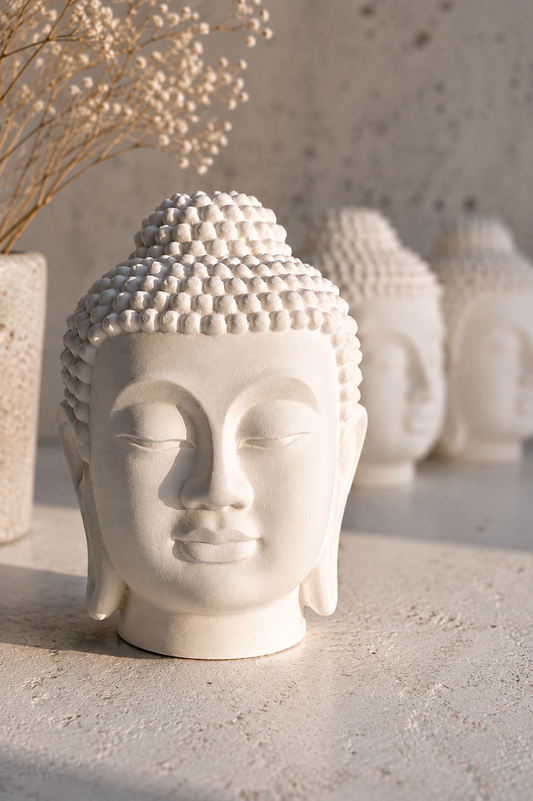 Serene Buddha Head sculpture