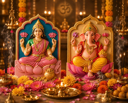 Lakshmi & Ganesha DIY paintable canvas kit