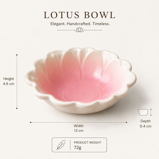 Blush Lotus bowl - Handmade decorative trinket bowl