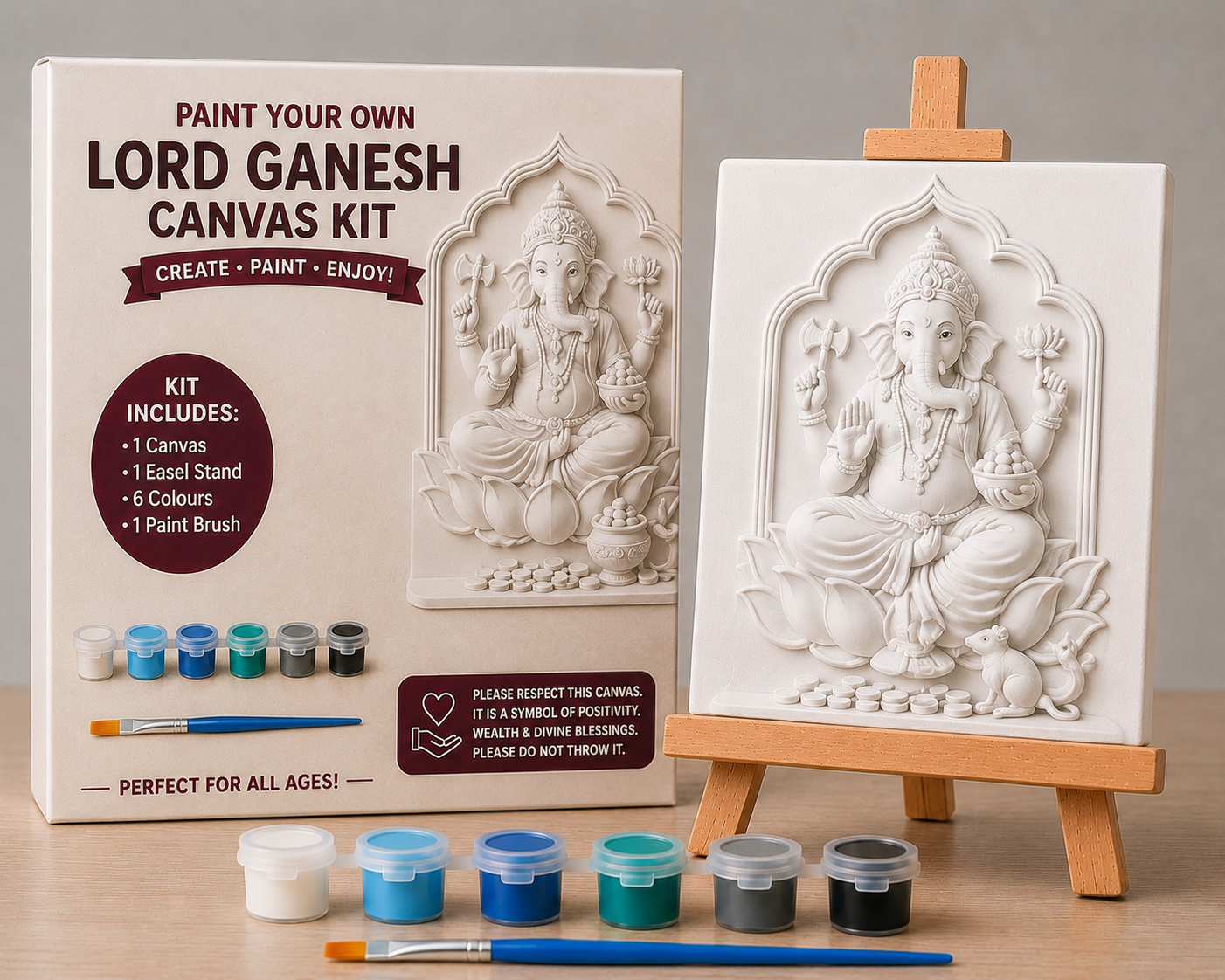 Lord Ganesha canvas paint kit