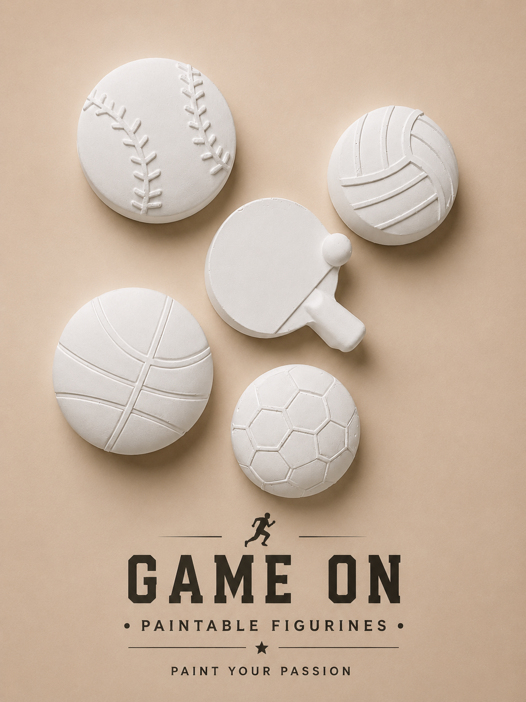 GAME ON - Paintable sports figurines kit ( Set of 5 )