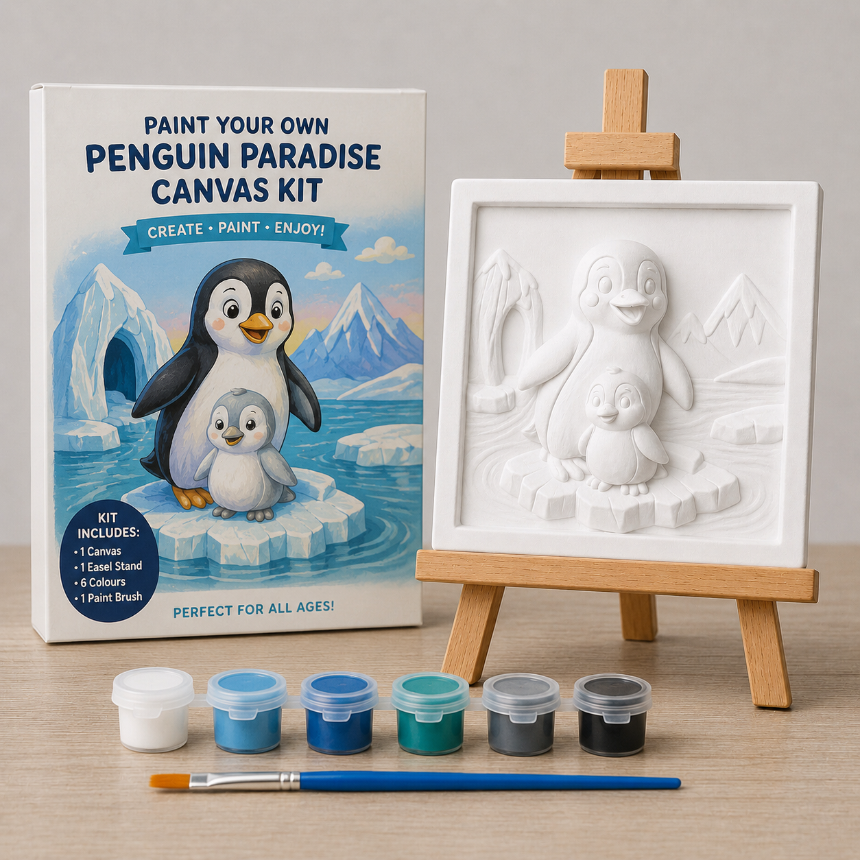 Penguin paradise canvas kit